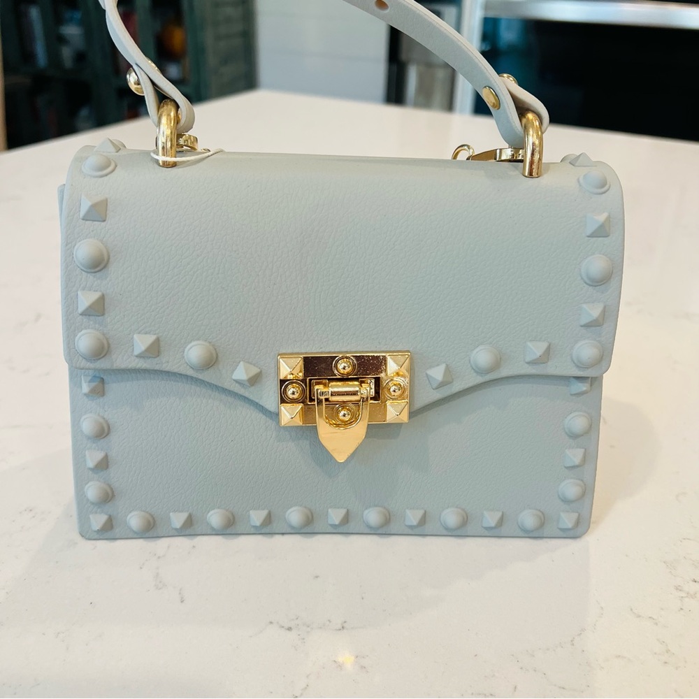 Studded gray/silver gelly crossbody Handbag